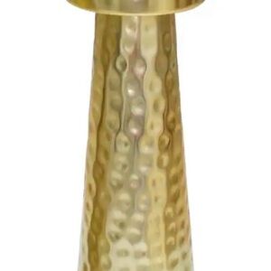Hammered Gold Pillar Candle Holders - set of 2